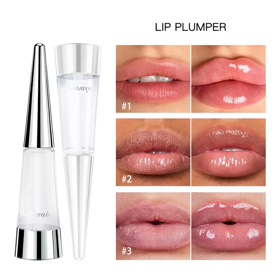 Lakerain Lip Plumper with Hyaluronic Acid, Moisturizing Lip Gloss, Lip Plumping Gloss, Instant Fullness & Glossy Finish, Long-Lasting Moisture, Boosts Volume, Hydrating Formula, 6 Shades for All Skin Tone