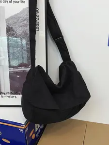 Women's Casual Plain Canvas Zipper Adjustable Shoulder Bag, Large Capacity Travel Bag for Women & Men, Simple All-match Adjustabale Bag for Daily Life