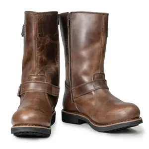 ML Men's Classic Antique Brown Bike Riding Motorcycle Engineer Boots