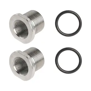 2-Pack Stainless Steel Thread Adapters with Washers, 1/2x28 to 5/8x24 Thread Protector with Rubber Washer for Garden Hose Connectors