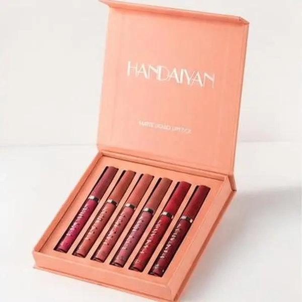 Long-lasting Matte Lip Glaze Set, 6 Counts/box Waterproof Lip Gloss,Moisturizing Matte Lipstick, Suitable for All Occasions Lip Makeup