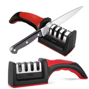 4-Stage Professional Kitchen Knife Sharpener - Knife Sharpener Helps Repair, Restore, Polish Blades and 4 Stage Sharpening Slots