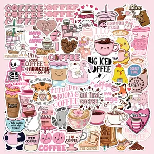 50 Sticker Sheets From The Funny Coffee Cartoon Doodle Series, Suitable for Scrapbooks, Diaries, Laptops, Water Bottles, Cars, and Other Faith-based Designs—gifts with Positive Messages, Car Truck Decal