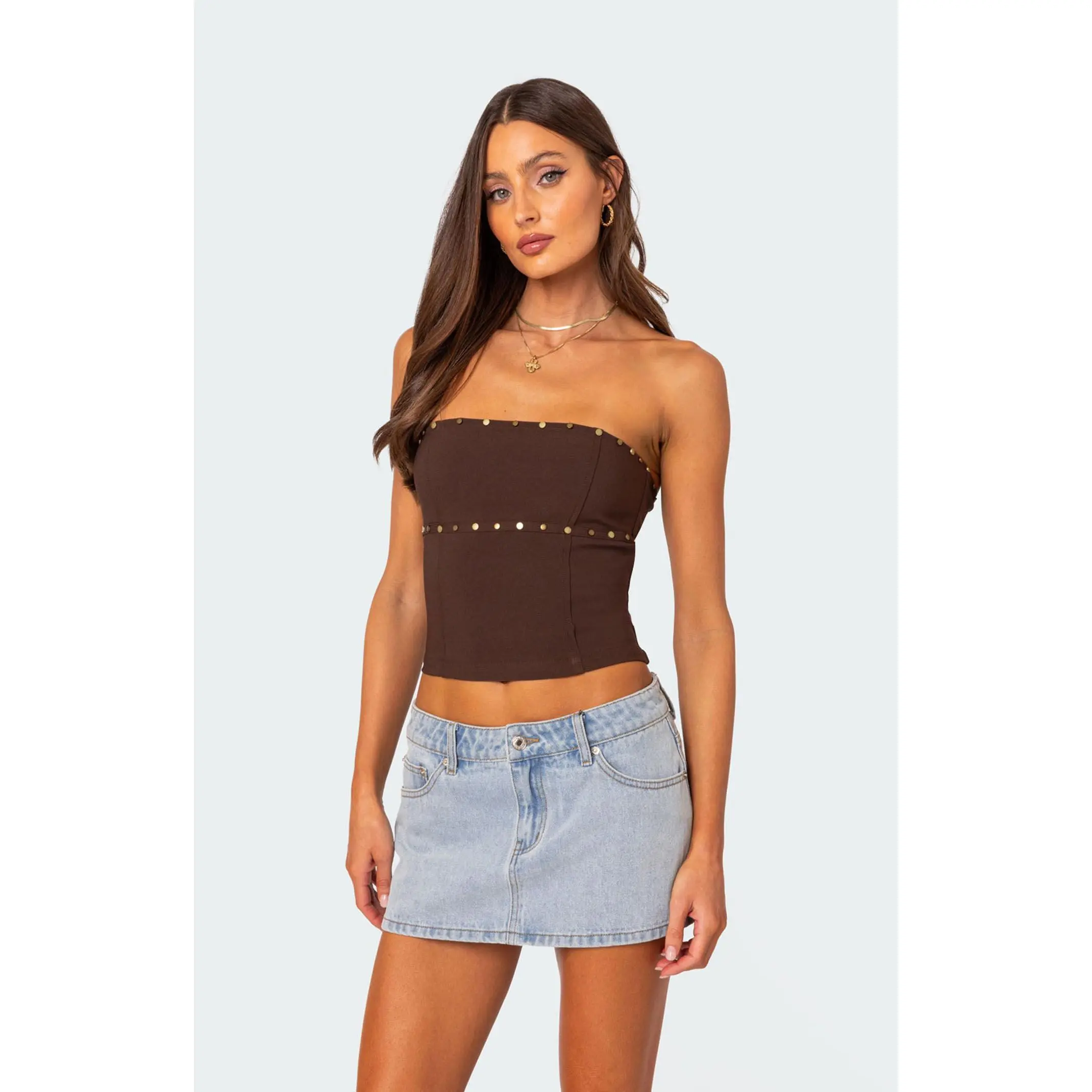Edikted Women's Darcy Studded Lace Up Corset