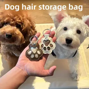 Pet Hair Storage Keychain Dog Paw Pendant Cat Dog Hair Storage Pet Pendant