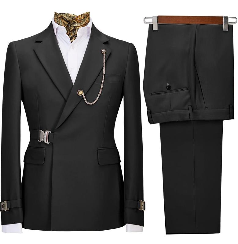 Men's 2-Piece Wedding Suit,Casual Business Retro, Groom Outfits, Party Suits,Formal Occasions,Groom's Wedding Tuxedo,Vintage Suits SpringStatements Long Sleeve Menswear Workwear Beige Black