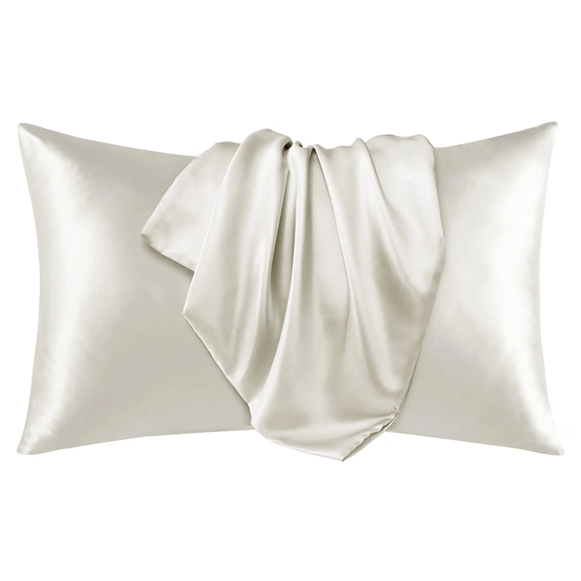 Deconovo Envelope-Closure Pillowcase - Satin Texture, Soft & Smooth Silk-Like Fabric, Solid Hair & Skin Care Cushion Cover