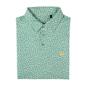 The Green Magnolias Polo – Men’s Lightweight Performance Golf Shirt, Breathable Short Sleeve Polo with Elegant Floral Style