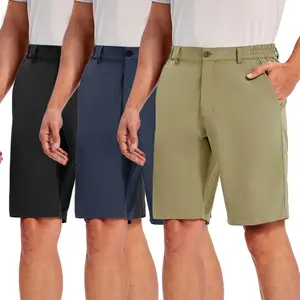 3 PACK GOPUNE Men's Golf Shorts 10" Quick Dry Lightweight Stretch Dress for Flat Front Work Casual Hiking Shorts with 4 Pockets