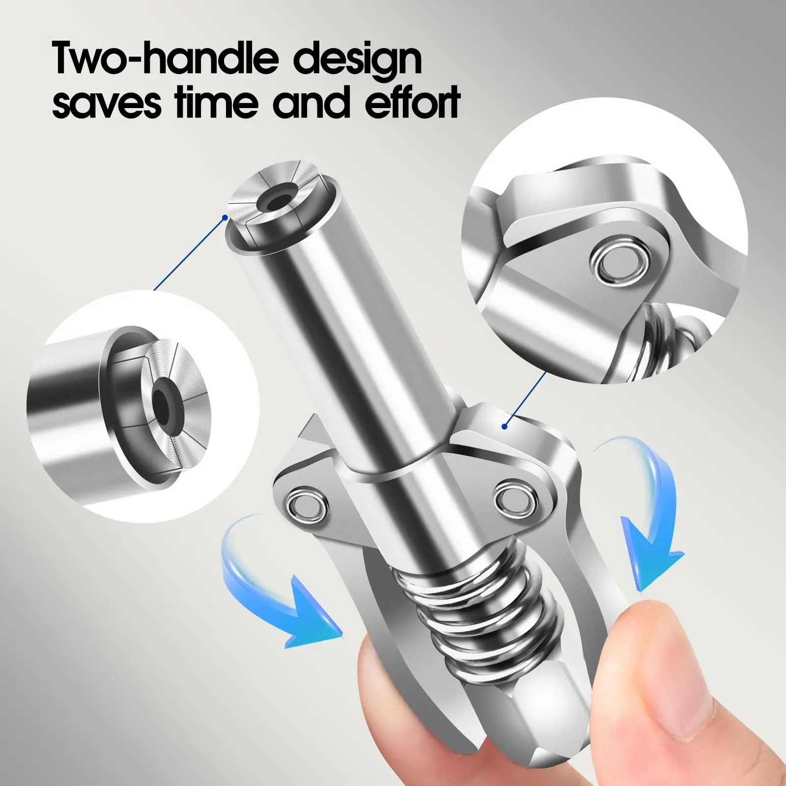 High Pressure Grease Gun Coupler, 12000 PSI Double Handle Quick Release Lock Oil Nozzle for 1/8" NPT Grease Guns, 3-Layer Hand Tool for Car Truck Repair