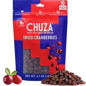 CHUZA Spicy Dried Cranberries 2 Pack with 100% Mexican Spices - Natural Dried Cranberries for Adults and Children - Artificial