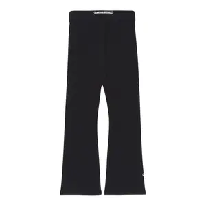 Chrome Hearts Scroll Logo Detail Bell Bottom Yoga Pants, Black White