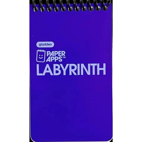 Labyrinth Board Game - Pocket-Sized 3x5" Coil Bound Notebook, Tabletop Dungeon Crawler, Paper Apps, Unique Maze Layout, Procedurally Generated Encounters, 3D Graphics, 50 Rooms, 60 Pages, Ages 8+, Solo Play (Pencil Dice Sold Separately)