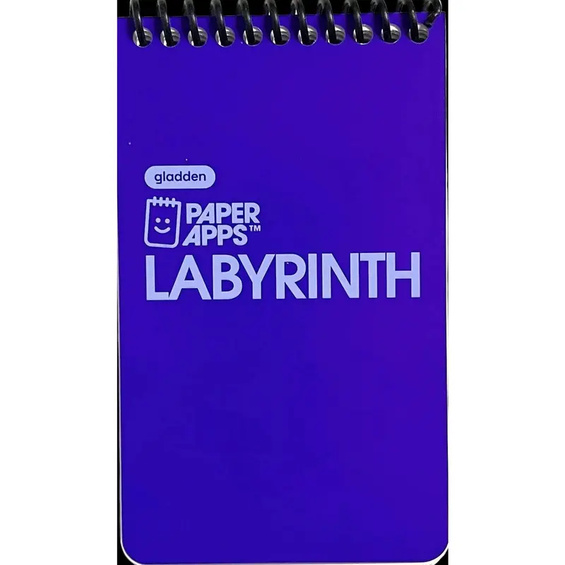 Labyrinth Board Game - Pocket-Sized 3x5" Coil Bound Notebook, Tabletop Dungeon Crawler, Paper Apps, Unique Maze Layout, Procedurally Generated Encounters, 3D Graphics, 50 Rooms, 60 Pages, Ages 8+, Solo Play (Pencil Dice Sold Separately)