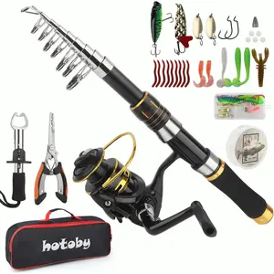Pole Combo Set, 6.89ft Fishing Rod and Reel Combo, Carbon Fiber Telescopic Fishing Rod Kit with Spinning Reel, Fishing Pliers, Lip Gripper, Line, Lures for Beginner Angler