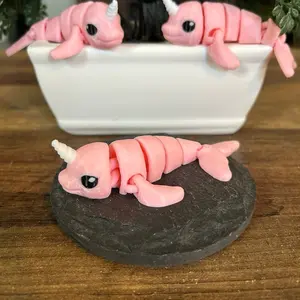 Narwhal Buddy (3D Printed, Articulated, Decoration)