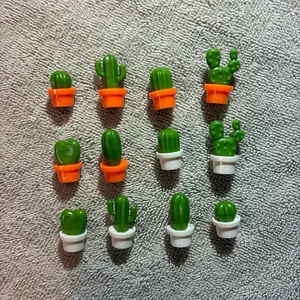 One - Variety Small Cactus Magnet Decor White/Orange