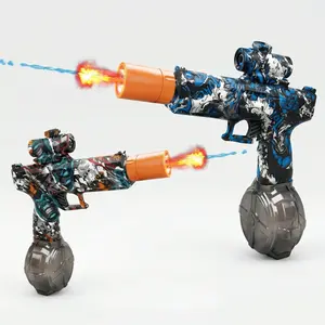 Graffiti Electric LED Water Blaster, Full Auto Continuous Fire Squirt Gun with Transparent Drum Magazine, Long Range Shooting Toy for Kids Boys Girls, Summer Outdoor Water Battle Game