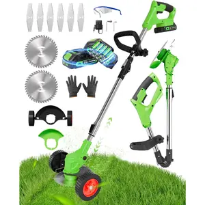 Weed Wacker, stringless Weed Wacker, Foldable 2.0Ah Battery Powered Weed Trimmer Stringless Grass Trimmer/Tool for Yard Lawns