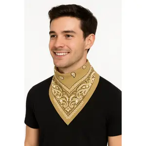 Gold Paisley Bandana - Versatile Costume Accessory
