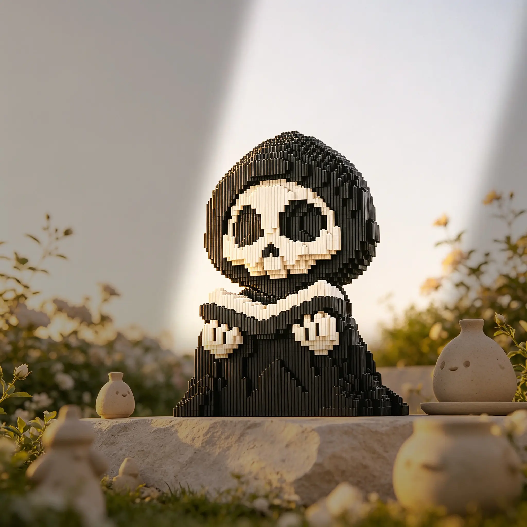 Skull Wizard 3D Puzzle Building Block Ornament, Home Office Decor, Party Decoration, Ideal Gift, Halloween, Christmas, Easter, Holiday Puzzle Blocks