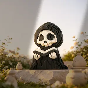 Skull Wizard 3D Puzzle Building Block Ornament, Home Office Decor, Party Decoration, Ideal Gift, Halloween, Christmas, Easter