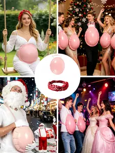 2pcs Unisex Santa Claus Inflatable Fake Belly, Pregnant Woman Fake Belly, Beer Belly, Halloween Christmas Costume Party Accessories