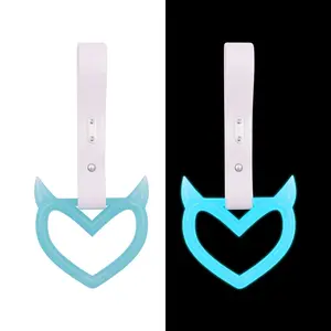 Brand New Devil Demon Heart Teal Glows In The Dark JDM TSURIKAWA Ring Subway Train Bus Handle Strap Charm Drift