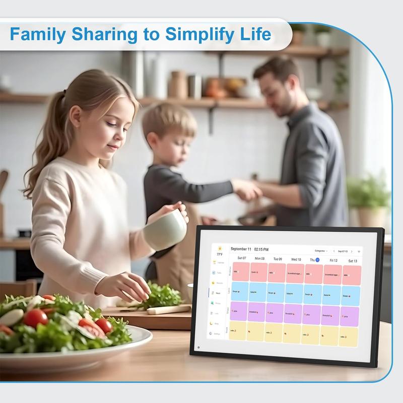 10.1 Inch Digital Calendar+Digital Picture Frame, 2025-2026 Desk Calendar Smart WiFi Planner&Chore Chart, IPS HD Interactive Touchscreen Display For Family Schedules