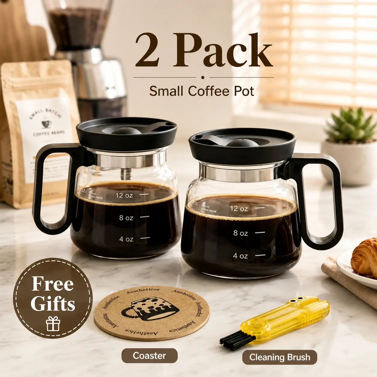 Tiny Brew Coffee Mug with Lid 16oz Glass Creative Cup,Coffee Lovers' Top Choice, Dimensions: 4.9inches tall, 3.8inches wide, Includes Coaster, Ergonomic Handle Design,a little surprise for your loved one Father's Day Gift,dealsfor you,mid year sale