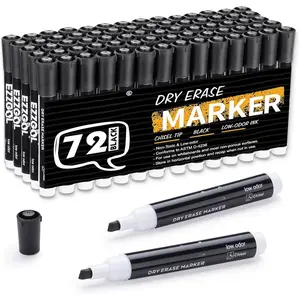 Dry Erase Markers Bulk, 72 Pack Black Low Odor Whiteboard Markers