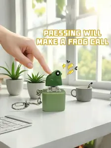1PC Cute Glow Frog Keychain with Sound, Fun Press Button Noise Maker Bag Pendant Charm