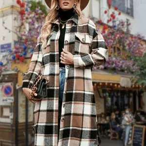 Plaid Shirt Jacket, Long Sleeve Button Up Coats Longsleeves