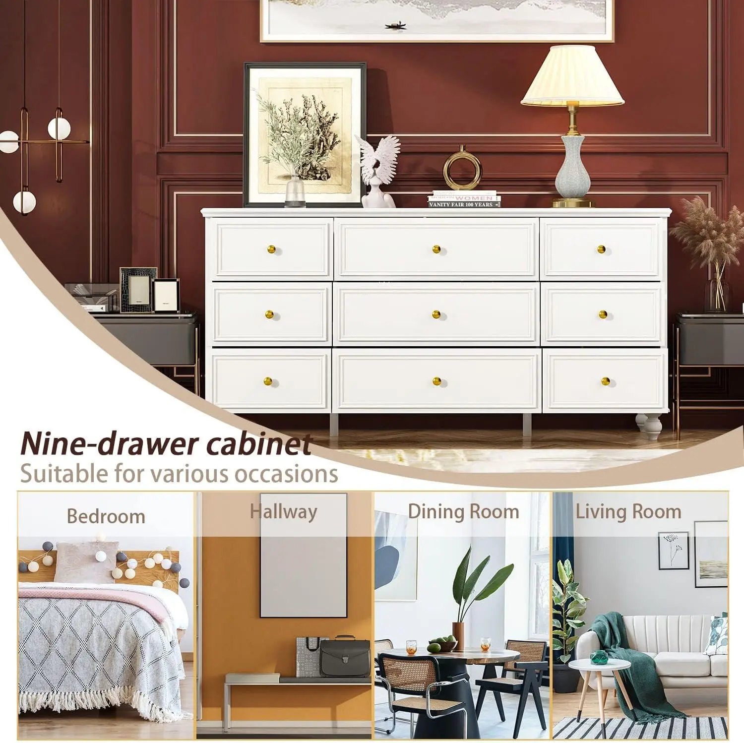 green emerald velvet dress Amazon.com: Anbuy 9 Drawer Dresser with Gold Handles for Bedroom, Chest of  Drawers & Long Dresser with Deep Drawers, Modern Wood Dressers for Closet  Living RoomWhite : Home & Kitchen