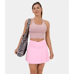 Halara Softlyzero Airy Fabric 2-in-1 Cool Touch Tennis Skirt with Crossover Side Pocket, Lucid Color, Longer Length