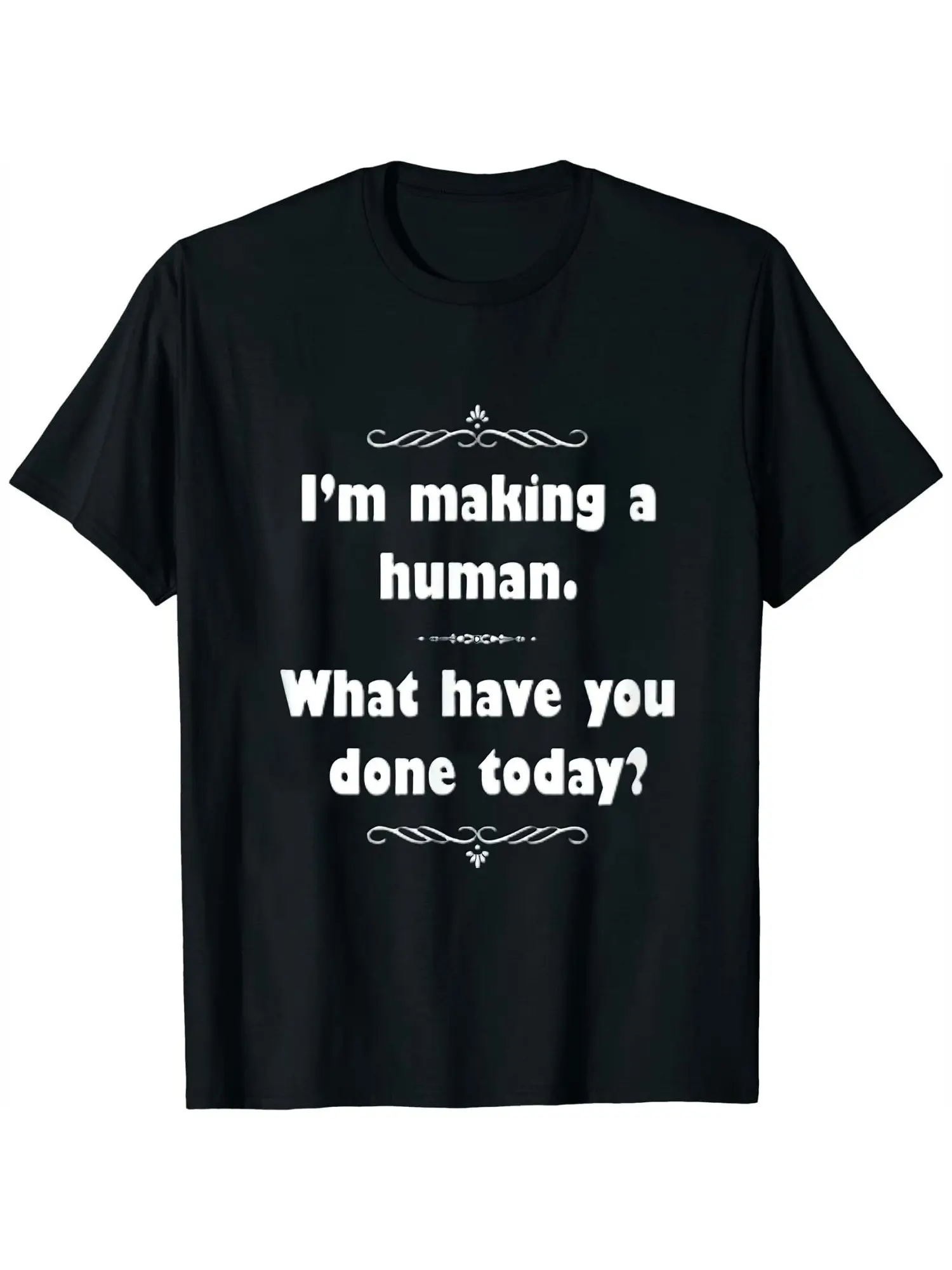 Plus Size 'Making a Human' Women's Funny Pregnancy T-Shirt- 100_ Cotton Soft, Breathable Comfortable Fit Short Sleeve- Perfect for Casual Wear and Pairing with Jeans, Maternity Wear.