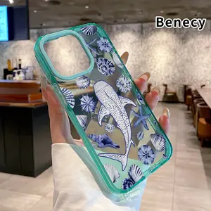 Soft Case for iPhone 16 Pro Max 15 Plus 14 13 12 11 Ocean Treasures Symphony Anti-Yellowing Shockproof ultra-thin Silicone Crystal Cover