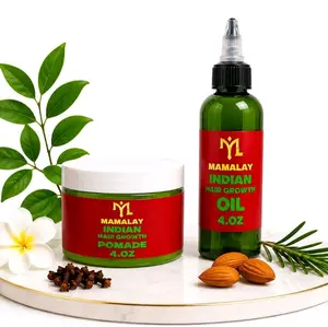 Mamalay indian hair growth products 2 sets. hair Growth pomade  4 0z ,and hair growth oil 4 0z