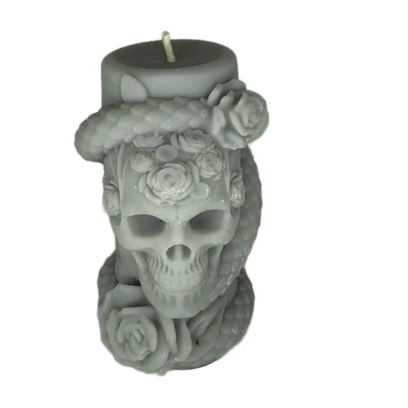 Limited Edition Skull & Snake Soy Candle Dragons Blood Scent 7 Ounce Decorative Home Fragrance. Style #3