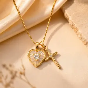 Gold Dainty Cross Necklace for Women 14K Gold Plated Christian Cross Pendant Necklaces Jewelry Valentines Day Gifts for Wife Girlfriend Her
