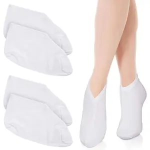 2 Pairs Moisturizing Socks Overnight for Dry Feet, Cotton Moisture Enhancing Soft Spa Absorbing Lotion Socks for Foot Care, Cosmetic Therapy for Women and Men