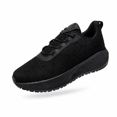SHULOOK Non Slip Work Shoes for Men Slip Resistant Slip On Work Sneakers Restaurant Food Service Footwear Comfortable Mesh Walking Shoes Kitchen