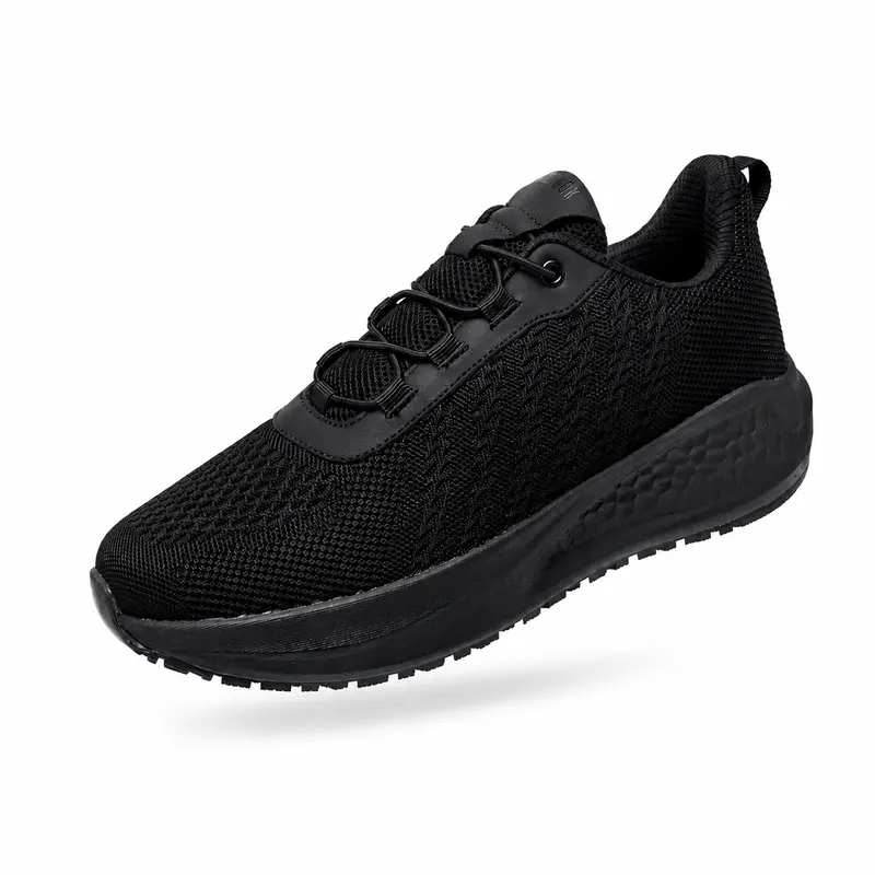 SHULOOK Non Slip Work Shoes for Men Slip Resistant Slip On Work Sneakers Restaurant Food Service Footwear Comfortable Mesh Walking Shoes Kitchen