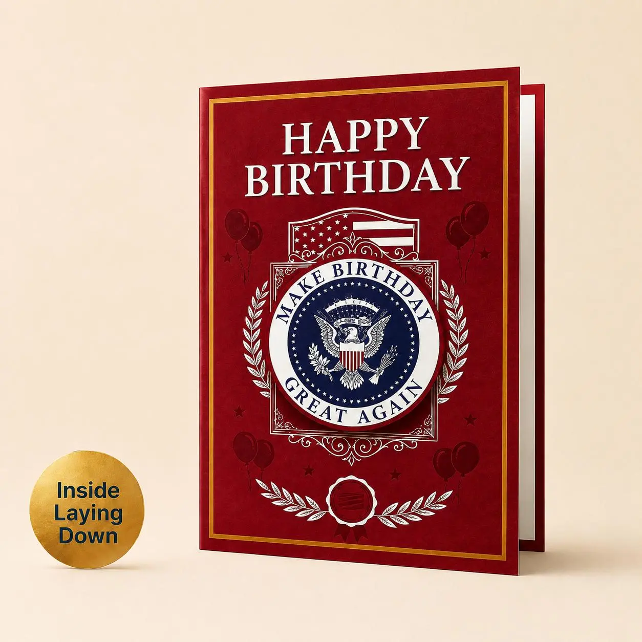 Funny Talking Birthday Pop-Up Card with Sound - Office Stationery Interactive Greeting Card with Presidential Voice Message, Birthday-Themed, Cute, Dainty, Personalized Message, Printed Paper Gag Gift for Him & Family, Birthday-Themed Greeting Cards, Cute