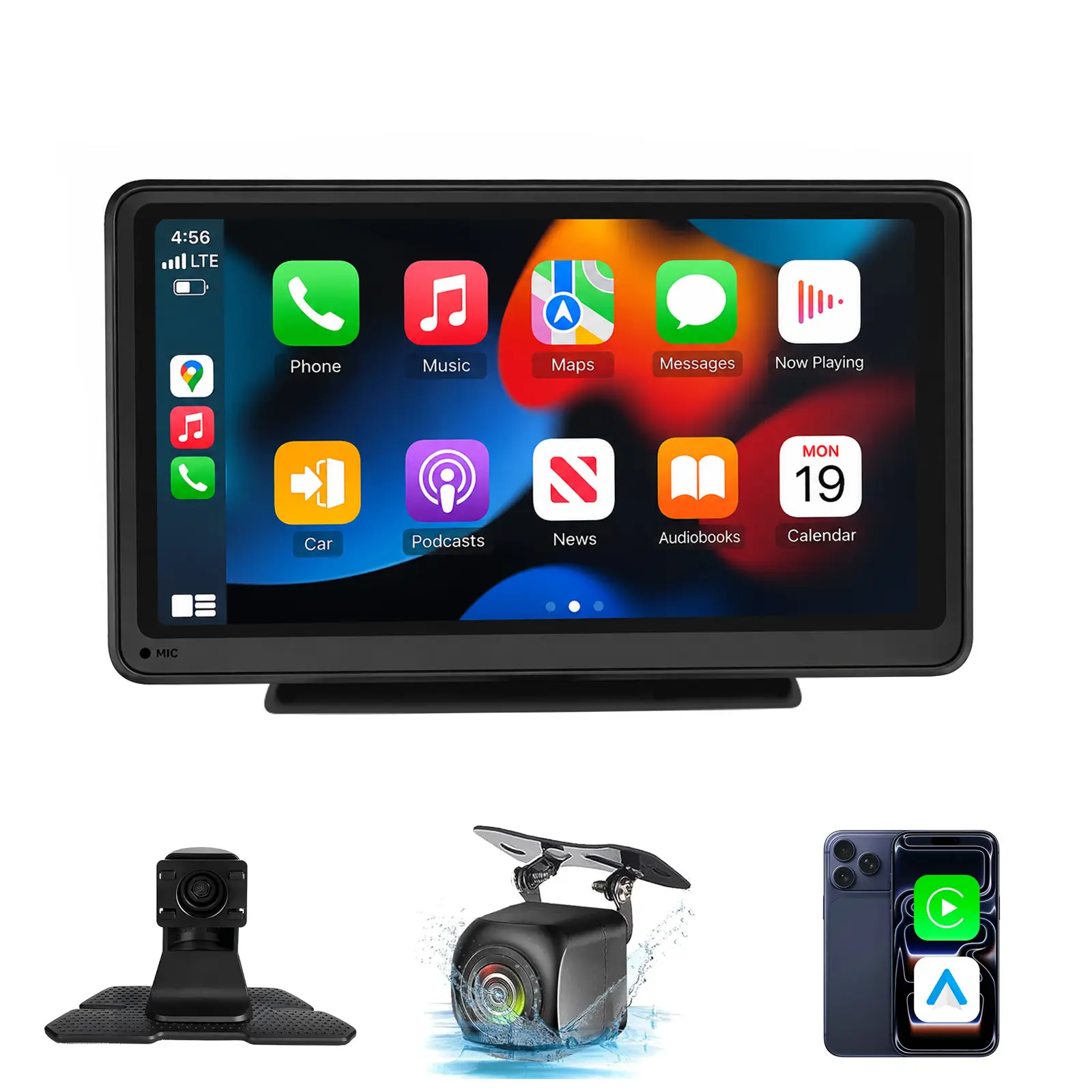 [Summervibes] 2026 Upgraded Wireless with Apple CarPlay and Android Auto Screen for Car, 7" HD Touch with Mirror Link, Bluetooth 5.3, Backup Camera, AUX, FM Transmitter for All Vehicle, Plug and Play