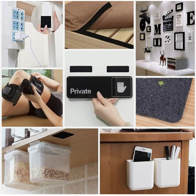 16.4FT Hook and Loop with Strong Self Adhesive Tape Strip Back Fastener Roll US