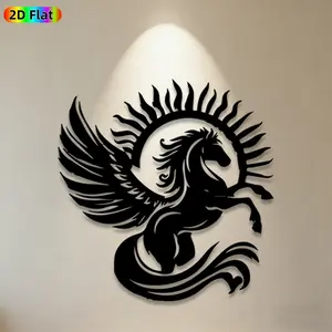 1pc Pegasus Metal Wall Art,Pegasus Statue Mural, Ideal Gift for New Year, Christmas, Mythology Enthusiasts, Weather-Resistant Metal Wall Decor Wall Sculptures, Perfect for Outdoor Wall & Garden Fence Mythology Decor Enthusiasts