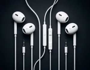 2 Pack Wired Earbuds for iPhone with Microphone and Volume Control - 3.5mm Jack Headphones, White