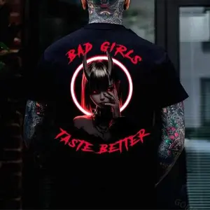 BAD GIRLS TASTE BETTER Tshirt, Hoodie, Sweatshirt, Aesthetic Tatoo Outfits, Streetwear Style, Retro Vintage Y2k Men Graphic Tees