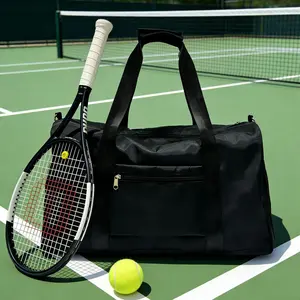 NEW! Jusenda Multi-functional Black Sports Tennis Racket Clothing Bag Waterproof Yoga Mat Travel Bag with Separate Shoe Compartment Popular Now ,Valentine's Day Gift multifunctional capacity travel bag